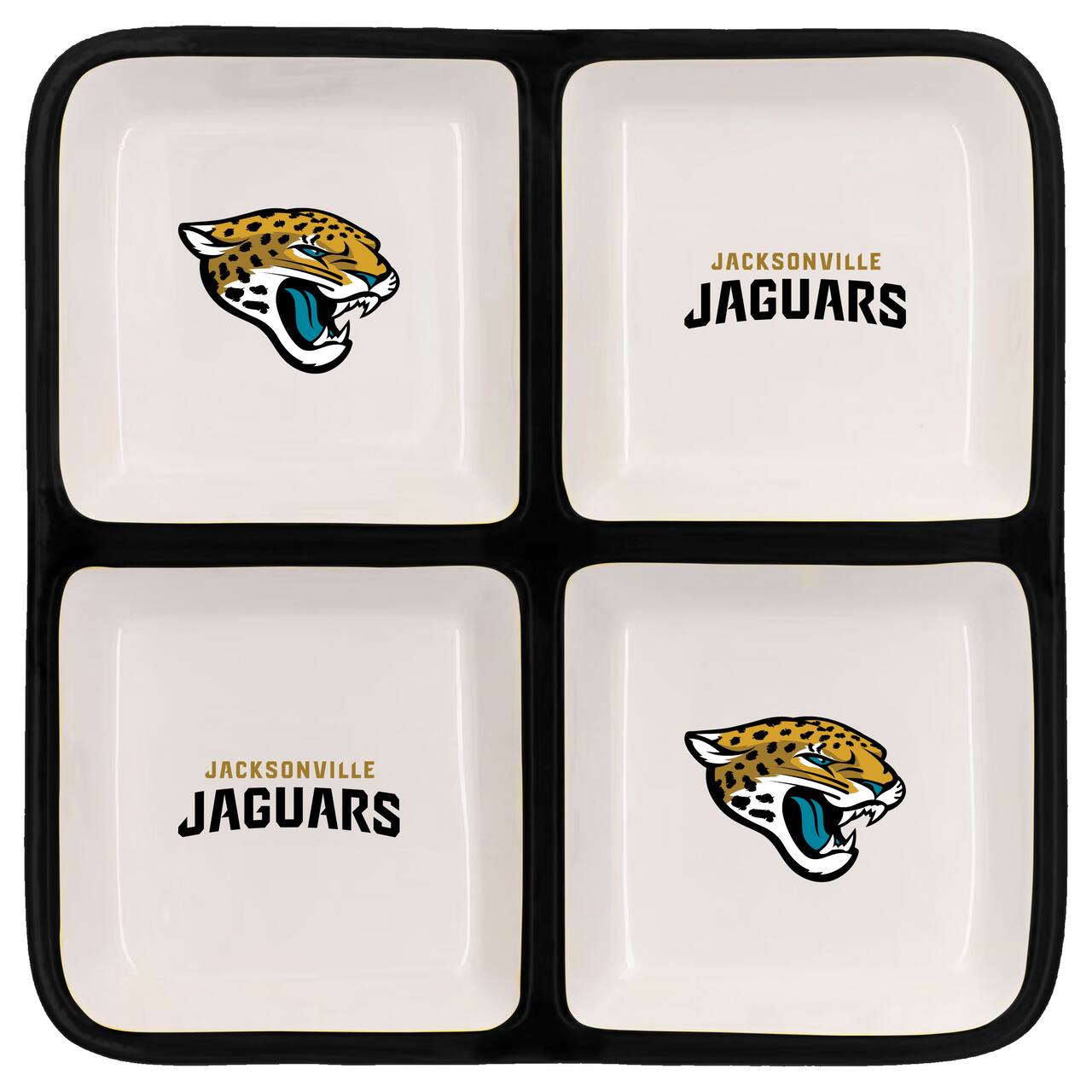 The Memory Company NFL 4 Section Square Ceramic Tray